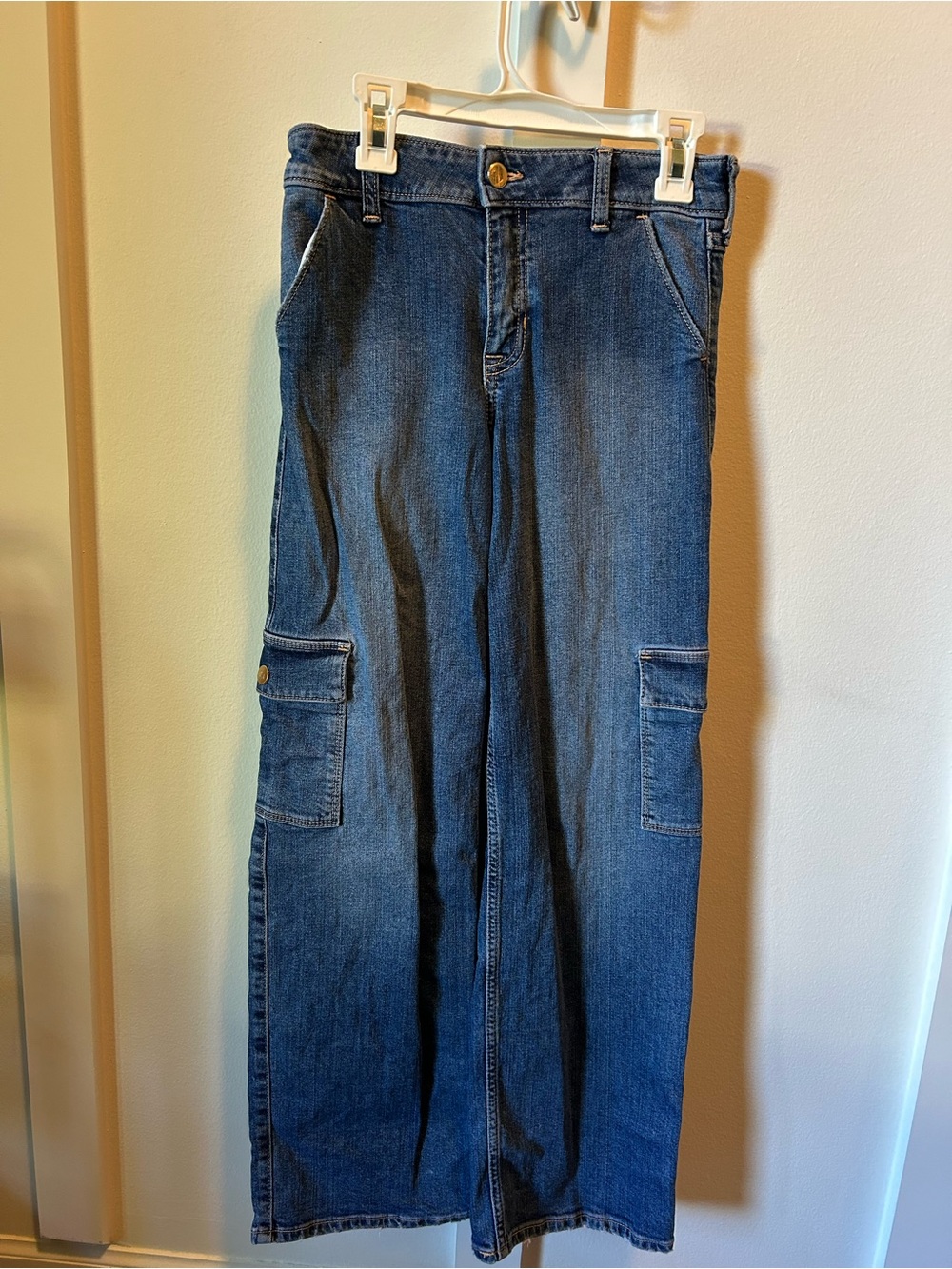 Abercrombie kids cargo wide leg jeans - girls